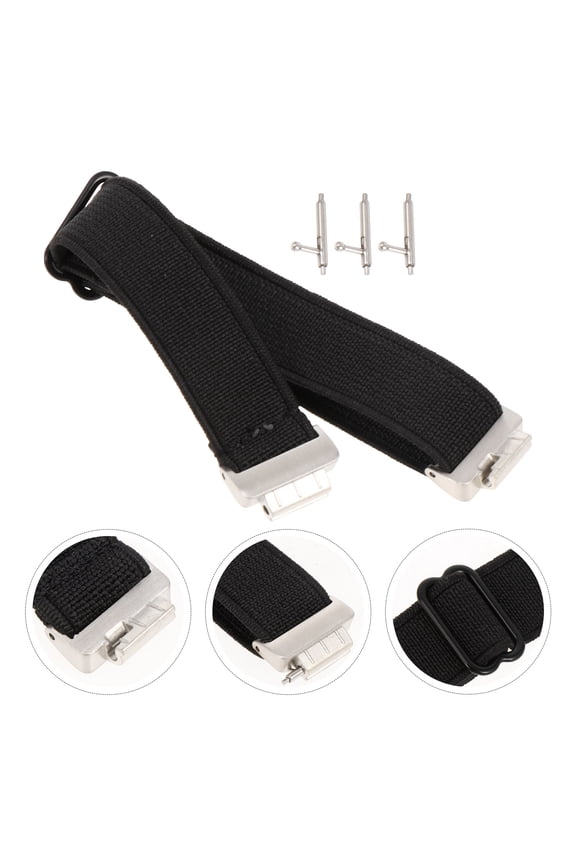 1Pc Flexible Black Nylon Watch Strap Replacement for