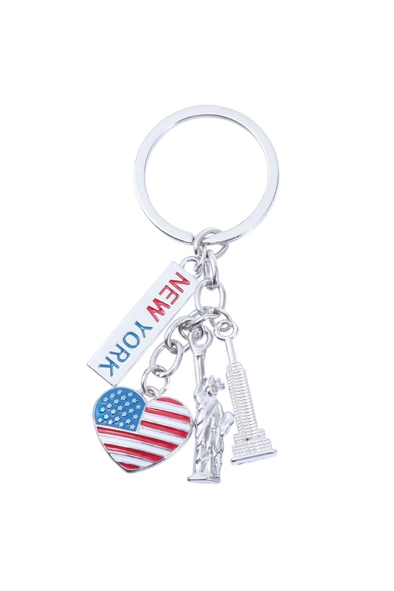 USA Flag Metal Keychain for Independence Day, Patriotic Key Accessory in Assorted Colors for Keys or Bags