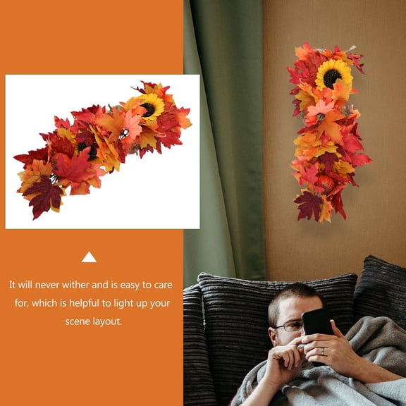 ifundom 1Pc Fake Maple Leaf Scene Adornment with Natural Look for Home Balcony and Garden Decoration
