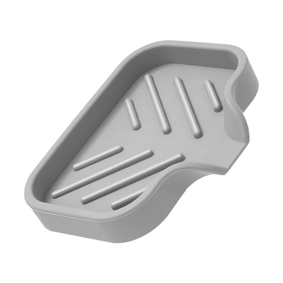 ifundom Grey Silicone Soap Holder Tray with Non- for Bathroom Shower, Soap Dish for Wet Areas