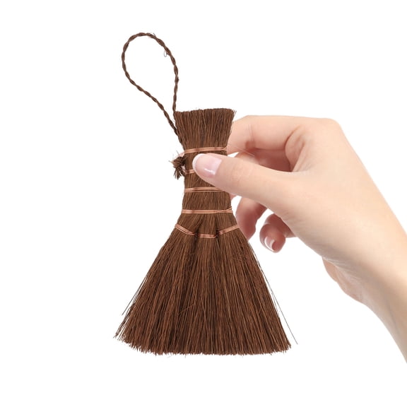 ifundom Natural Palm Hand Broom with Hanging for Convenient Storage, Brown, 1 Piece Cleaning Brush for Home