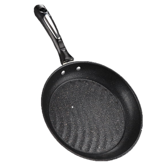 ifundom 1Pc Non Stick Breakfast Frying Pan for Home Use Flat Bottom Black Heat Insulated Handle
