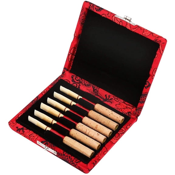 ifundom Oboe Reed Storage Box 1Pc Red Reed Holder with Ventilation Holes and Secure Clamp Design