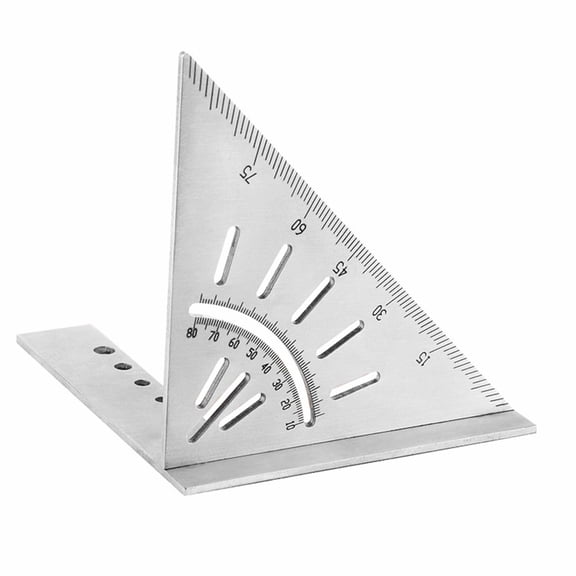ifundom Stainless Steel Carpentry Ruler with 45 and 90 Degree Stops, Plated , Woodworking Measuring Tool