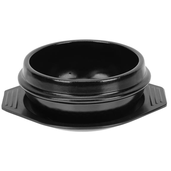 WHAMVOX Korean Style Pot Ceramic Cooking Pot Black 1Pc 7.1x5.9x2.8in