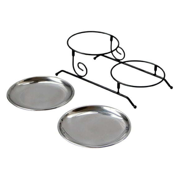 ifundom Double-Layer Iron Cake and Fruit Holder Detachable Metal Stand Tray for Kitchen Use and Party Serving
