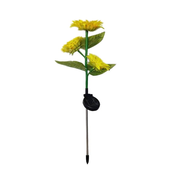 ifundom 1Pc Outdoor Solar Flower Light Yellow Solar Powered Garden Lamp
