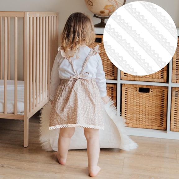 ifundom 1Pc White Polyester Silk Lace Trim for DIY Sewing Quilt and Wedding Supplies