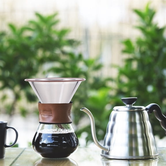 ifundom Stainless Steel Coffee Dripper, 304 Steel, Smooth Rich Texture, Home Kitchen 1Pc