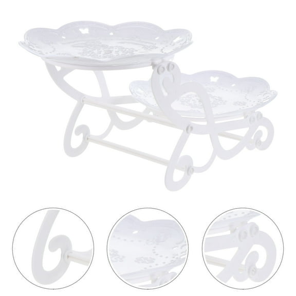 ifundom White Plastic Dessert Table Rack for Weddings and Events, Elegant Design, and Lightweight Display Stand