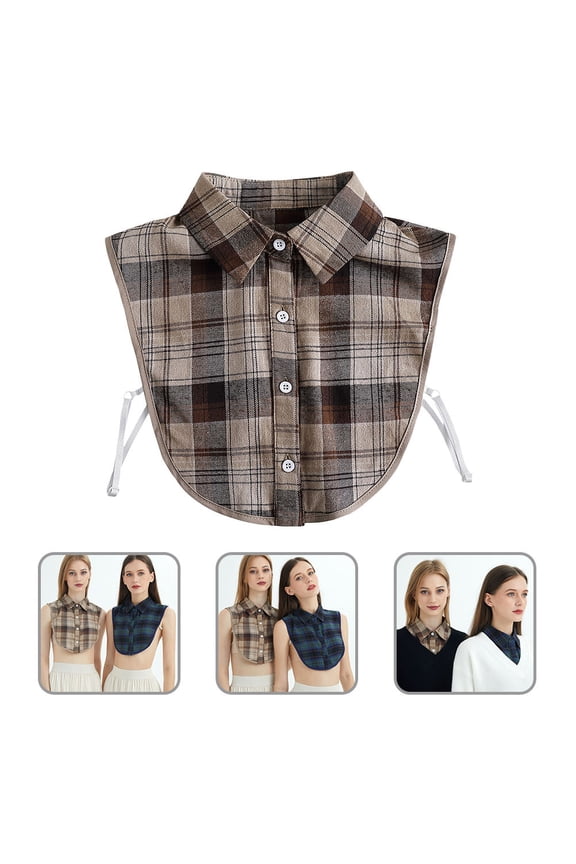 Detachable Cotton Blouse Collar Insert, Yellow Removable Shirt Collar for Women Fashion Accessories