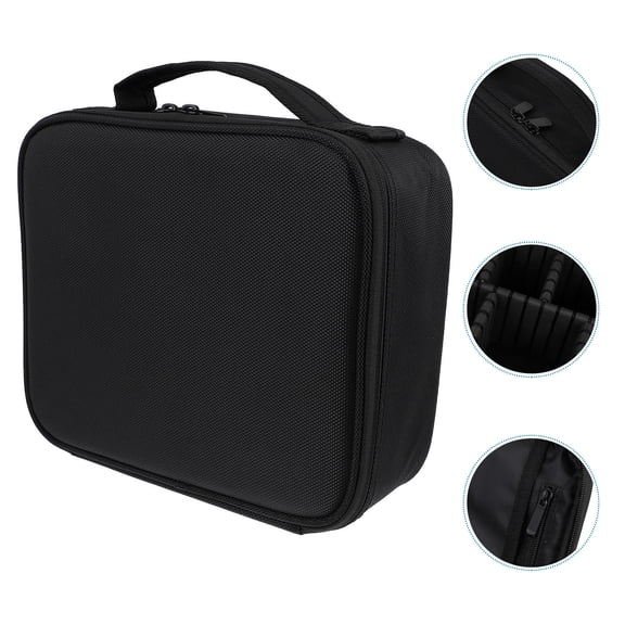 ifundom 1Pc Hand Held Black Makeup Tool Bag Waterproof Travel Cosmetic Storage Case