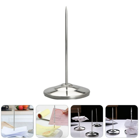 ifundom Stainless Steel Memo Holder Spike Stick for Organizing Receipts Notes and Paper Documents