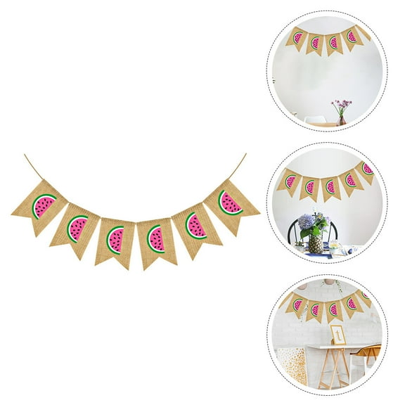 ifundom Watermelon Party Decorations Hanging Linen Birthday Decoration Party Supplies for Families and Kids