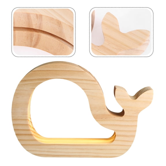 ifundom Whale Night Light Rechargeable LED Lamp for Kids Room and Home Decor, Soft Glow Bedside Light