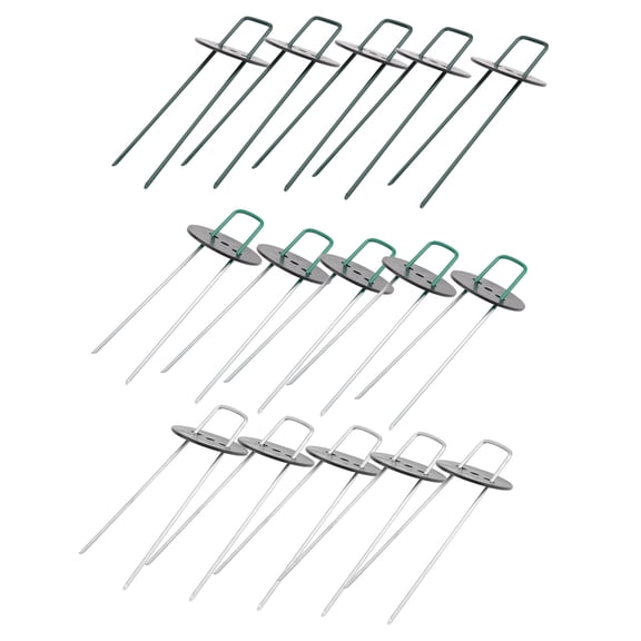 ifundom 1Set Outdoor U Shaped Stakes Metal Ground Pegs with Beveled Endings for Easy Use