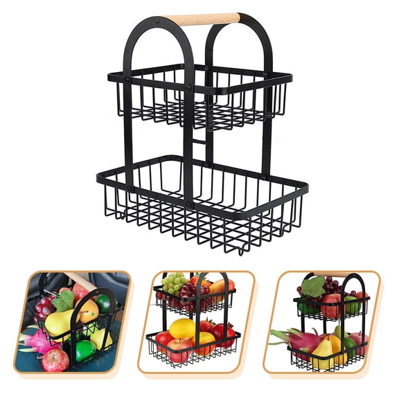 ifundom Multi-Functional Iron Fruit Basket Rack, Kitchen Storage Organizer for Fruits and Vegetables