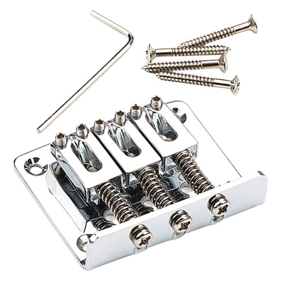 ifundom 1Set Stainless Steel Electric Guitar Bridge Plated Silver Durable Design for Custom Build Project