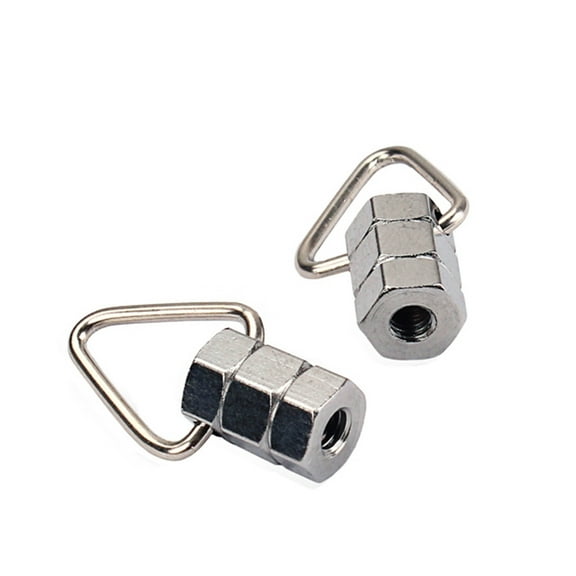Silver Metal Strap Lock Buttons for Guitar and Banjo with Sturdy Use and Easy Mount 2 PCS
