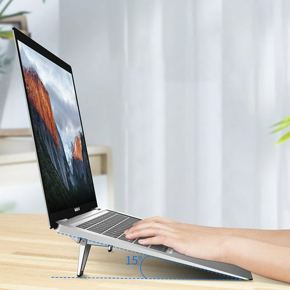 ifundom Alloy Laptop Pc Stand Black Cooling Hollow Design for Home Use 2Pcs