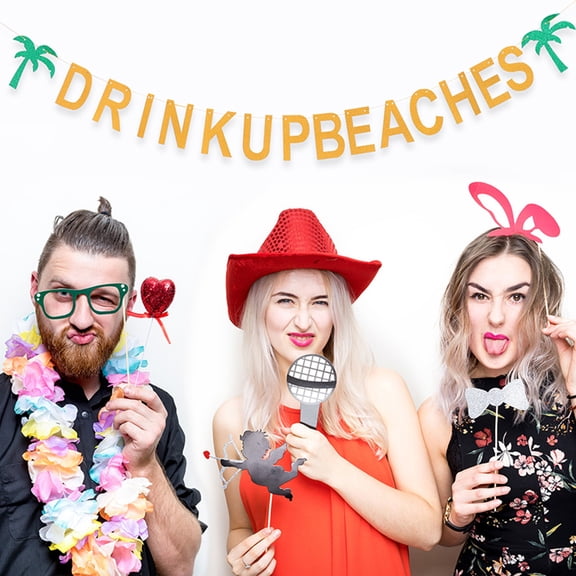 ifundom 2-Pack Beach Party Decoration Banners, Assorted Bright Colors, Perfect for Indoor and Outdoor Celebration Supplies