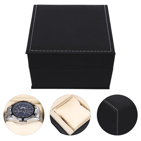 ifundom 2Pcs Multi Functional Black Watch Display Case for Elegant Watch Organization