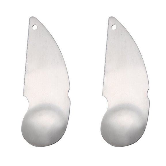 ifundom 2 Pcs Stainless Steel Kiwi Spoon Peeler Practical Kiwi Cutter Spoon Avocados Peeler