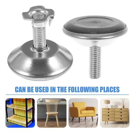 ifundom 20Sets Adjustable Silver Leveling Feet for Furniture Tables Chairs with Nut Installation