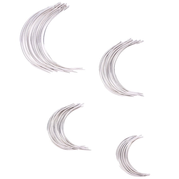 ifundom 200 Pcs Thicker Sewing Needles C Type Needles Silver Stainless Steel for Awnings