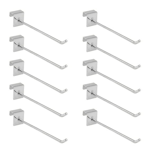 ifundom 20PCS Metal Display Rack Square Tube Hooks Sturdy Goods Shelf Hooks for Supermarket Use Size 10cm Silver