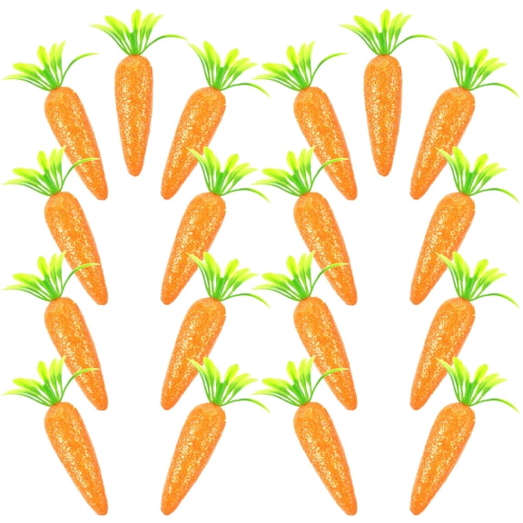 ifundom 20Pcs Orange Fake Carrots with Glitter Easter Carrot Decorations for Party and Photography Props