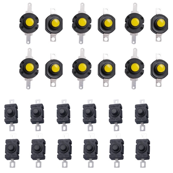 ifundom 24Pcs Durable Torch Push Button Switch for Flashlight Use with Spring Elasticity