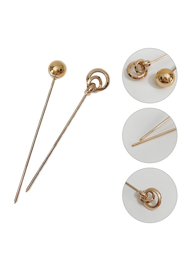 2PCS Metal Hair Sticks Korean Style Decorative Hair Forks for Women Hair Accessories Special Celebrations