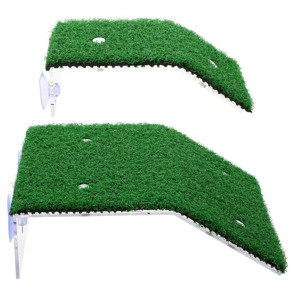 ifundom Tortoise Climbing Ramp Acrylic Green for Decor and Sunbathing 2Pcs
