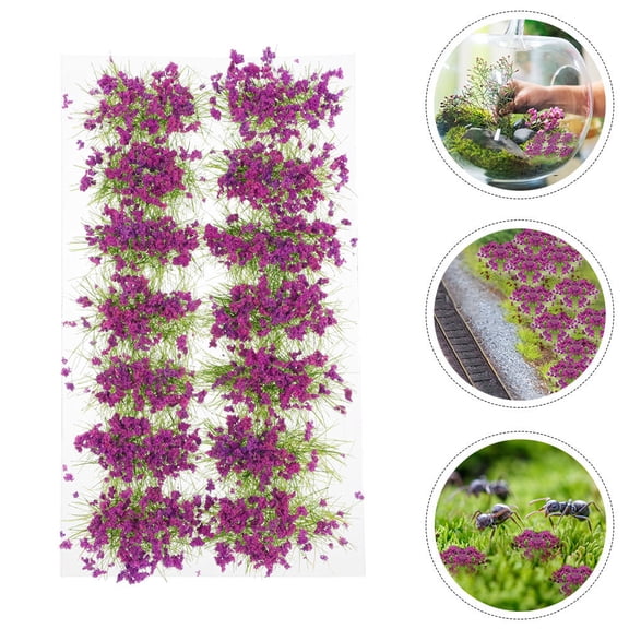 ifundom 2-Pack Artificial Grass Clusters for Outdoor Garden Decor, Model Scenery, Landscaping, and Craft Accessories