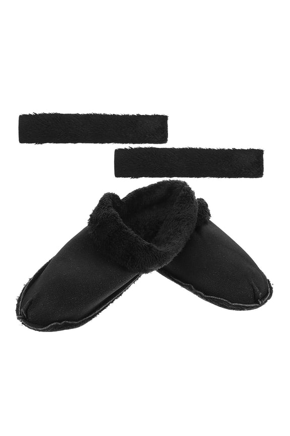 2 Pairs Clog Shoe Liners Sock Clogs Black Plush Thick Plush Design Shoes Insoles