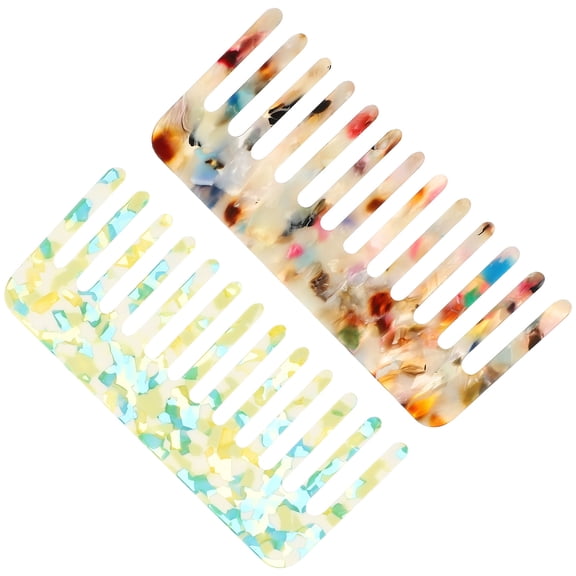 ifundom Wide Tooth Anti-Static Hair Combs, 2 Pieces Assorted Colors for Smooth Detangling and Hairstyling