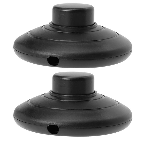 ifundom Round Foot Pedal Black Plastic for Lamp Simple Installation 2Pcs