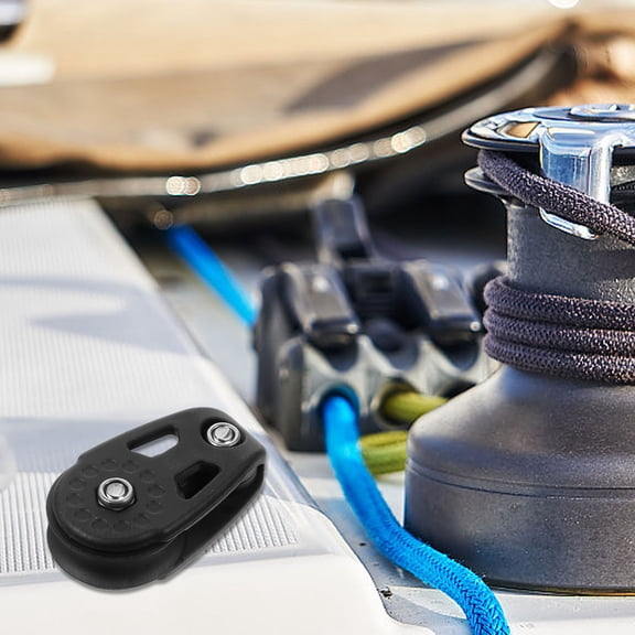 ifundom 2-Pack Black Nylon Boat Anchor Pulley System with Bearings for Kayaks, Sailboats, and Small Watercraft Accessories