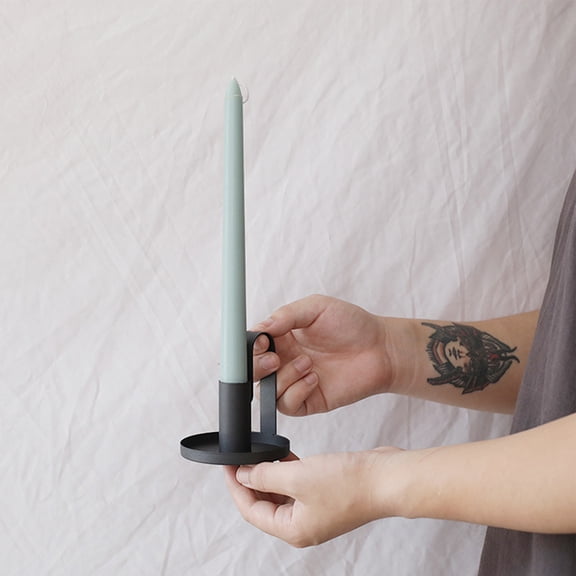 ifundom Black Wrought Iron Candle Holders Set of 2, Elegant Home Decor for Living Room and Dining Table