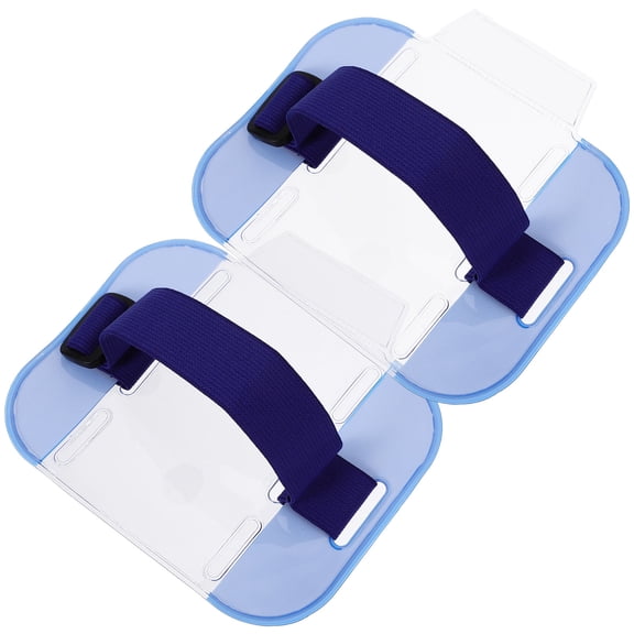 ifundom Elastic Armband Badge Holder for ID Cards, PVC Nylon, 2 Pieces, Adjustable and