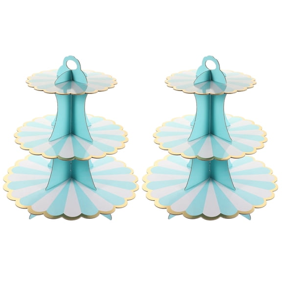 ifundom 2-Pack Multi-Layer Decorative Paper Cupcake Stand for Cookies, Tea Party, Event Display and Organizers