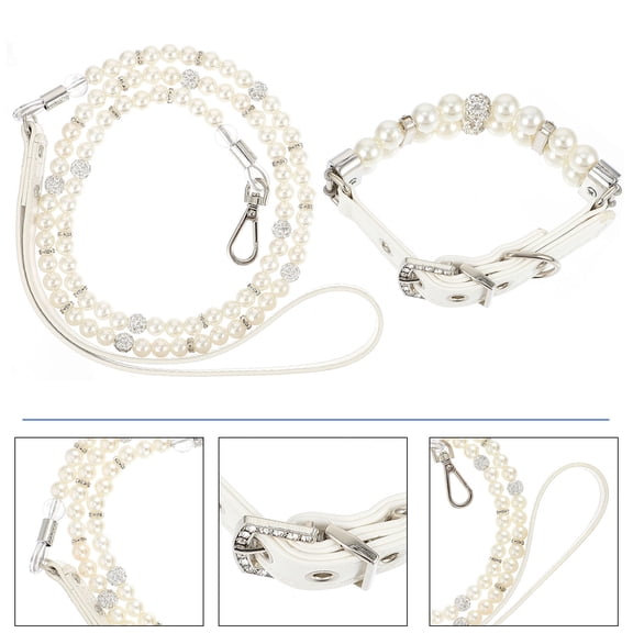 ifundom 2-Piece Dog Collar and Leash Set with Faux , Stylish Pet Accessories for Small and Medium Dogs