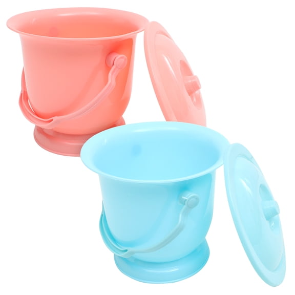 ifundom 2Pcs Portable Urinal Pot with Lid Plastic Adult Spittoon for Home Use