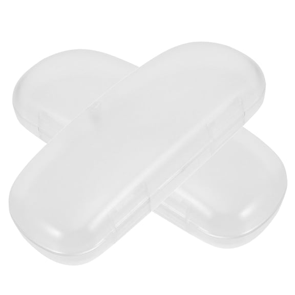 ifundom 2-Pack Frosted Transparent Eyeglasses Holder Case, Glasses Protector for Travel and Daily Use