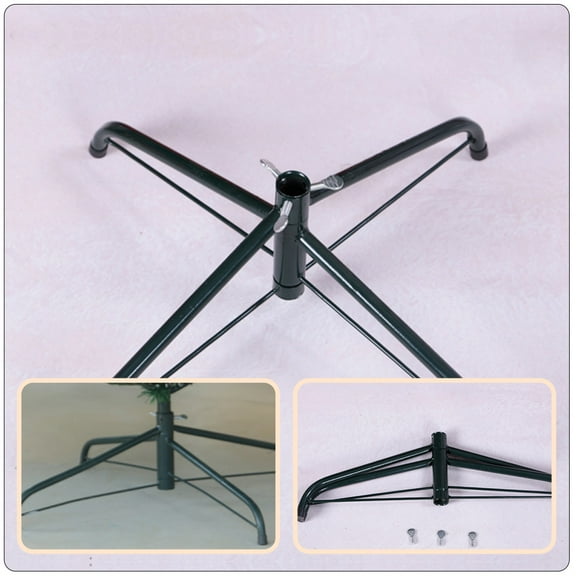 ifundom 2Pcs Green Metal Christmas Tree Bracket Wear Resistant Xmas Tree Base
