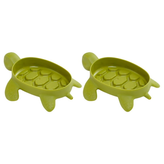 ifundom 2Pcs Turtle Soap Dish Green Bar Soap Holder Tray Multi Functional for Home