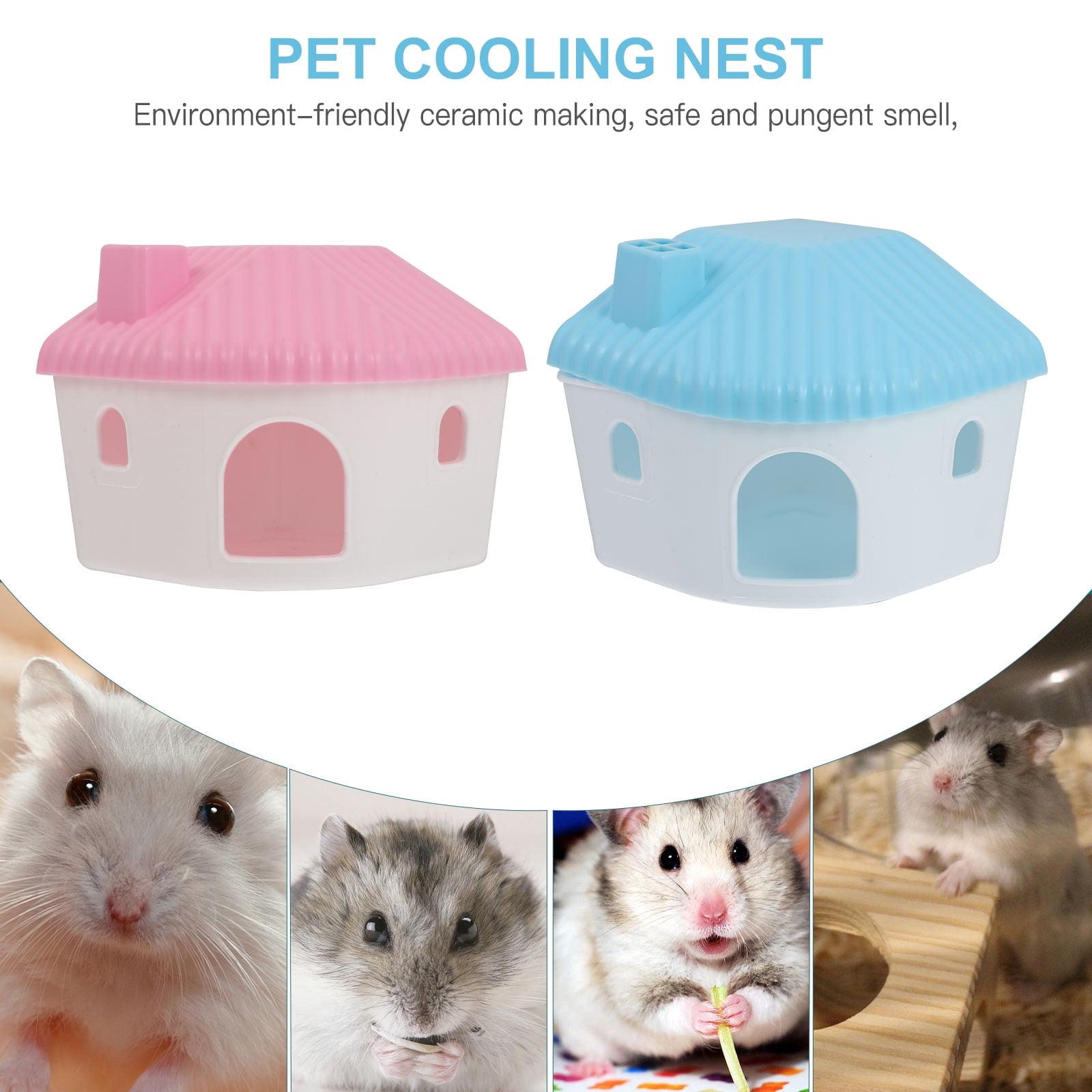 Image showcasing ifundom 2Pcs Hamster Hideaway House Plastic Funny Design for Pet Owners ...