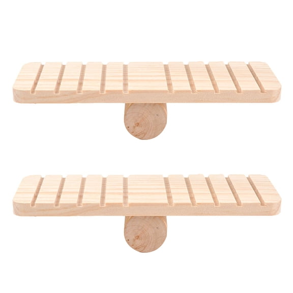 ifundom 2-Pack Hamster Wooden Level Platform Beige Pet Toy Accessory for Small Animals
