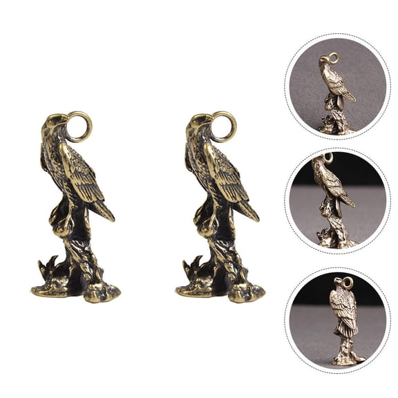 ifundom 2Pcs Handmade Golden Brass Keychain Pendants for Accessories Creative and
